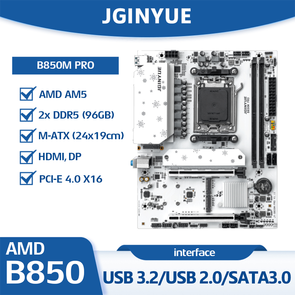 Am5 Micro Atx Pcie 5.0 Motherboard - เมนบอร์ด JGINYUE B850M PRO สำหรับ AMD