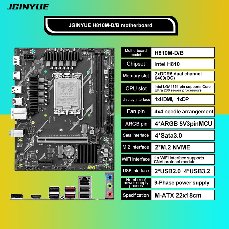 Lga1851 Gaming Motherboard - เมนบอร์ด H810 Intel LGA1851 DDR5 Micro-ATX