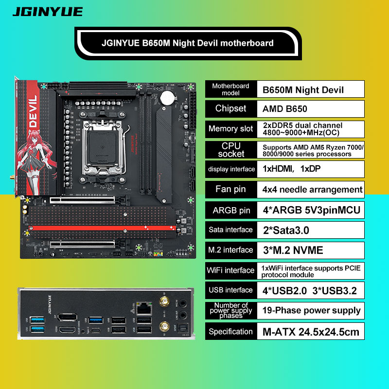 เมนบอร์ดเกมมิ่ง JGINYUE B650M  - X870E Atx Motherboard บทวิจารณ์และราคา