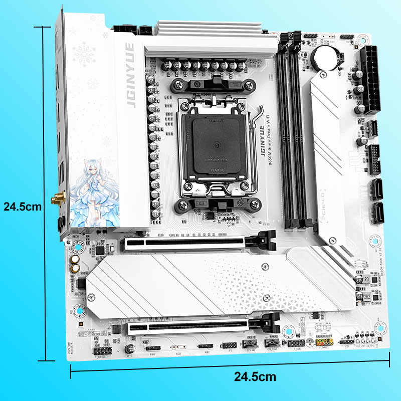 JGINYUE B650M Snow Dream WIFI  - Am5 Micro Atx Pcie 5.0 Motherboard บทวิจารณ์และราคา