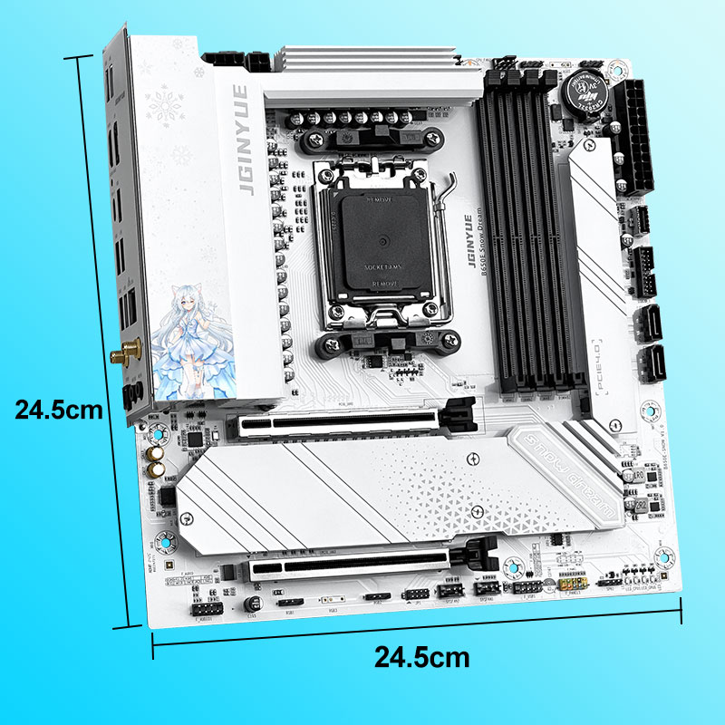JGINYUE B650E Snow Dream เมนบอ - Am5 Micro Atx Pcie 5.0 Motherboard บทวิจารณ์และราคา